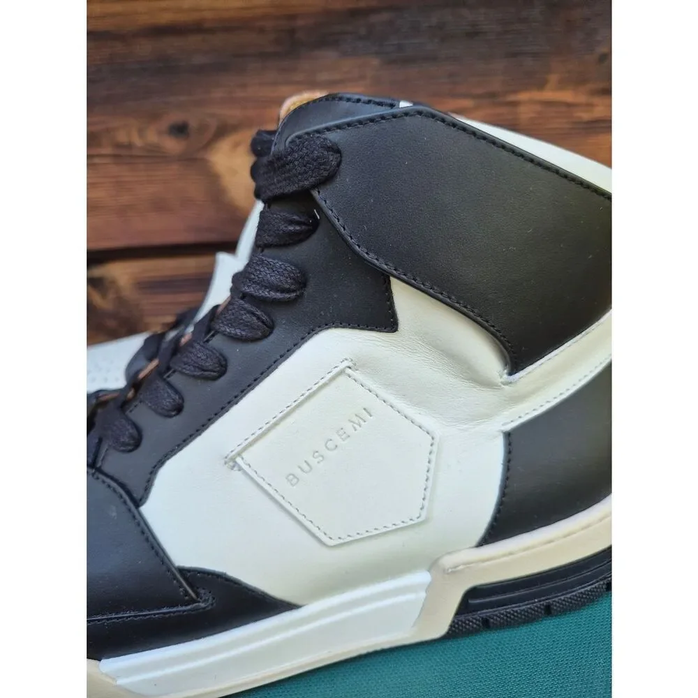 Buscemi High-Top Lace-Up Sneakers Black White Size 8